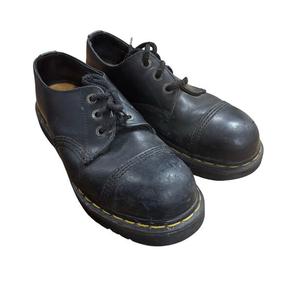 Vintage 90s Dr Martens Shoes Steel Toe 9875 Oxfords Made in ENGLAND Sz 7 - 3 Eye main image 8